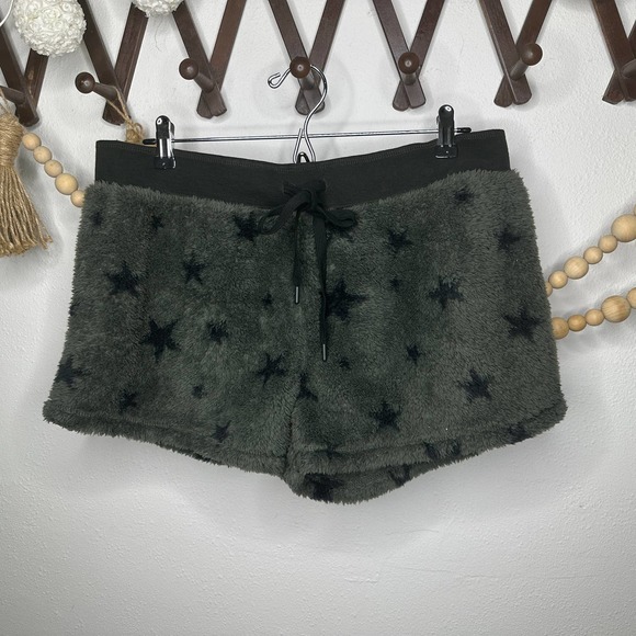 PJ Salvage Other - PJ Salvage Olive Black Star Cozy Soft PJ Shorts
